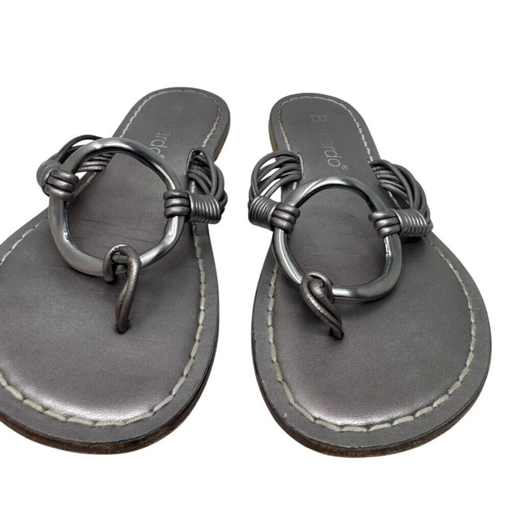 Bernardo Matrix Sandal Size 9 metallic leather vintage Y2K - Picture 6 of 10